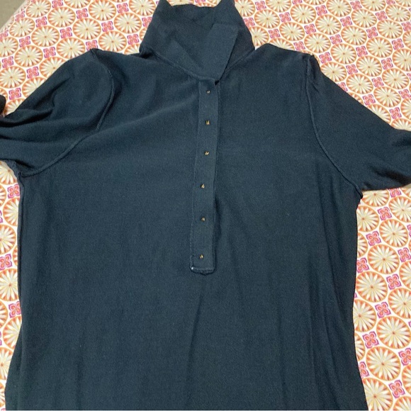 525 America Black Sweater Dress | Long Sleeve | Button Up Collar - Picture 12 of 14